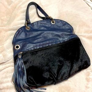 Leather Dark Blue Purse
